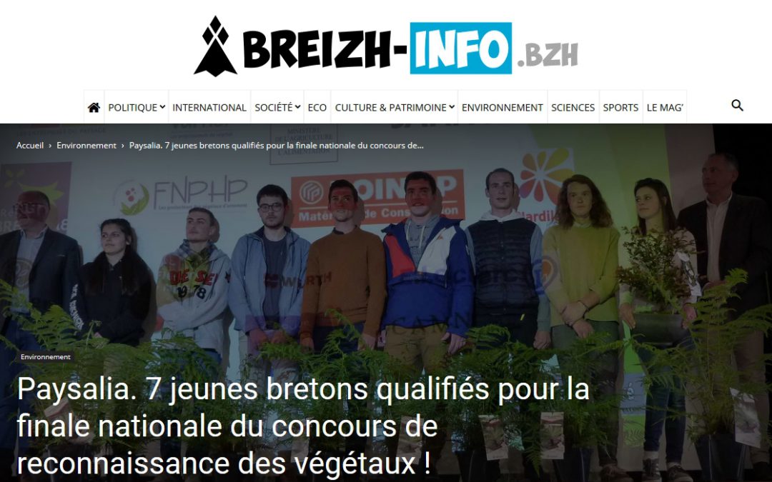 Paysalia. 7 jeunes bretons qualifiés pour la finale nationale du concours de reconnaissance des végétaux !