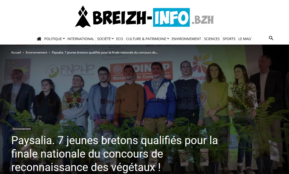 Paysalia. 7 jeunes bretons qualifiés pour la finale nationale du concours de reconnaissance des végétaux !