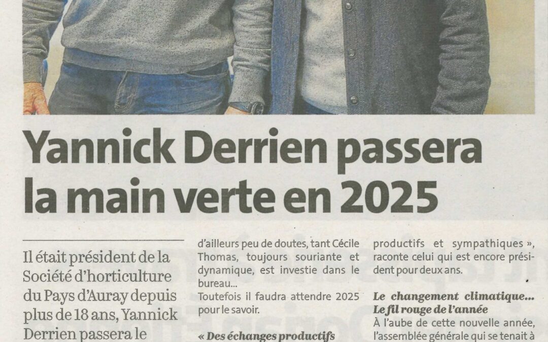 Yannick Derrien passera la main verte en 2025