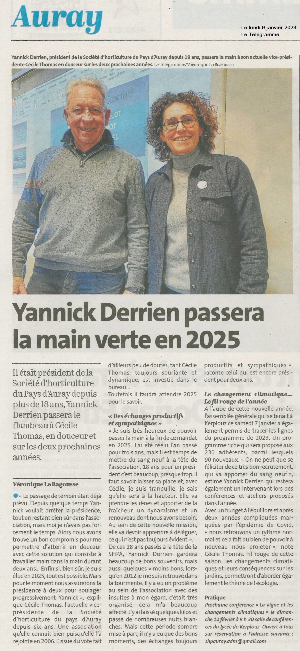 Yannick Derrien passera la main verte en 2025